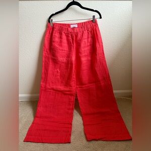 Velvet by Graham and Spencer Lola Linen Pants in Chili, Medium
